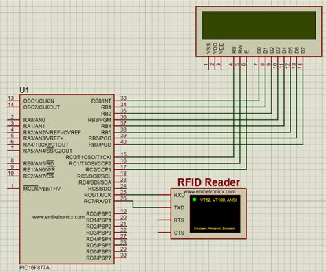 rfid reader interface with pic16f877a program|pic16f877a.